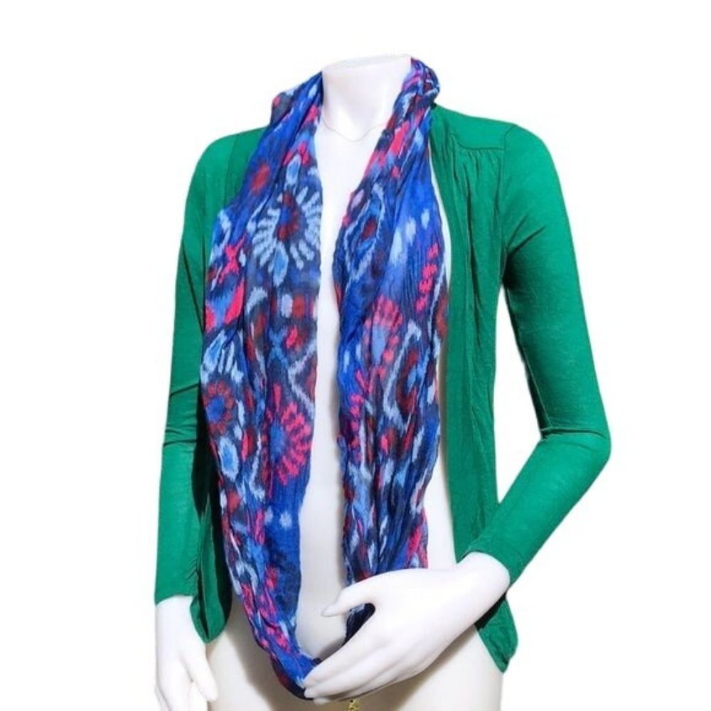Blue & Pink Infinity Scarf Sheer Lightweight Extra Wide One Size - Picture 7 of 8